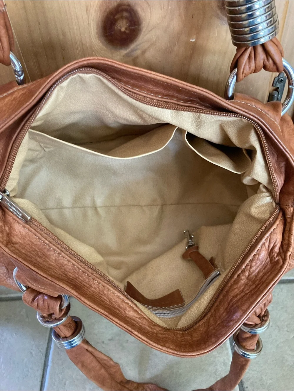 VTG L’Artigiano Brown Leather Shoulder Bag